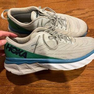 Hoka One One Men's Athletic Shoes - Beige and Teal